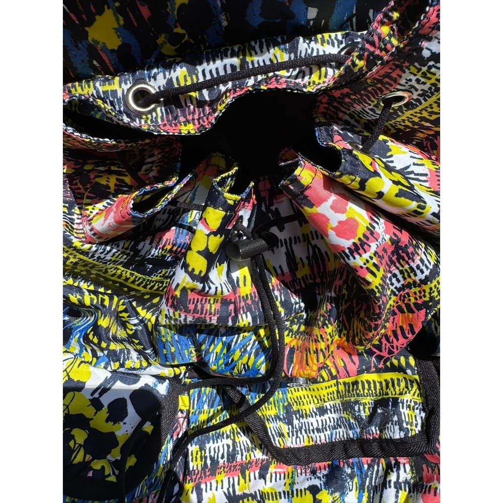 LeSportsac Multicolor Graffiti Print Backpack - Yellow Blue Pink Black - Picture 5 of 6